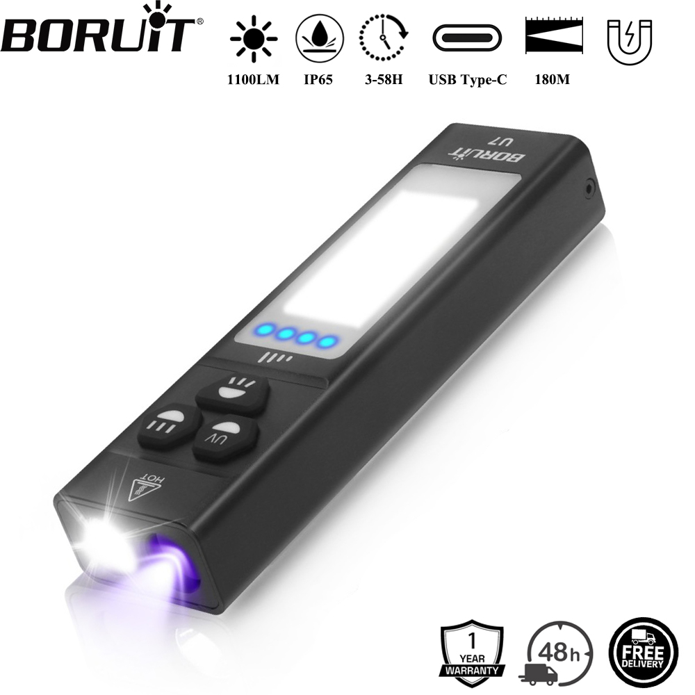 Outdoor Power Bank - BORUiT U7 UV LED EDC Flashlight