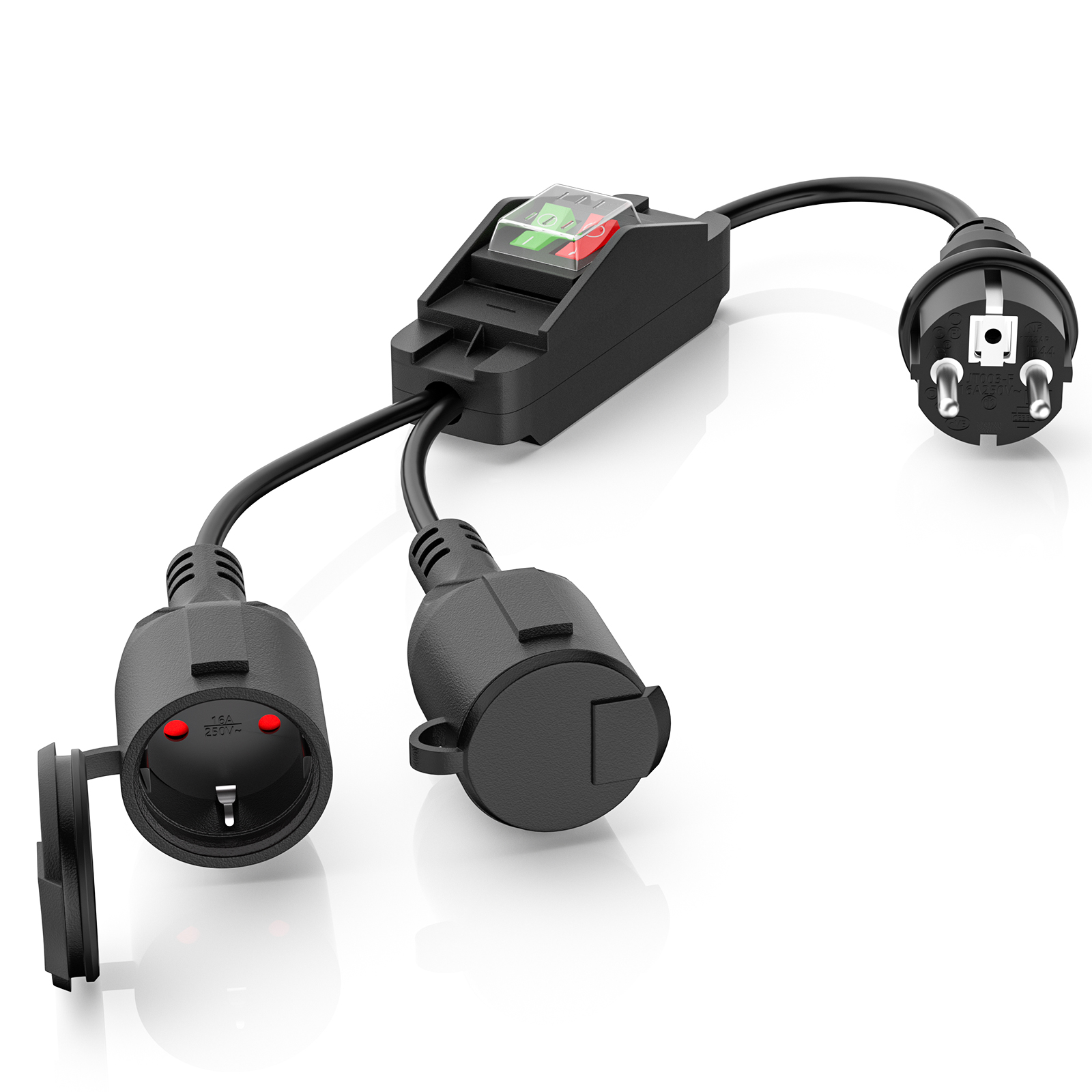 Outdoor Power Inlet Box - Double Plug Extension Cable 2 Schuko