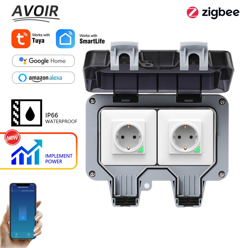 Outdoor Power Inlet Box - Avoir Tuya Zigbee Electrical Sockets IP66