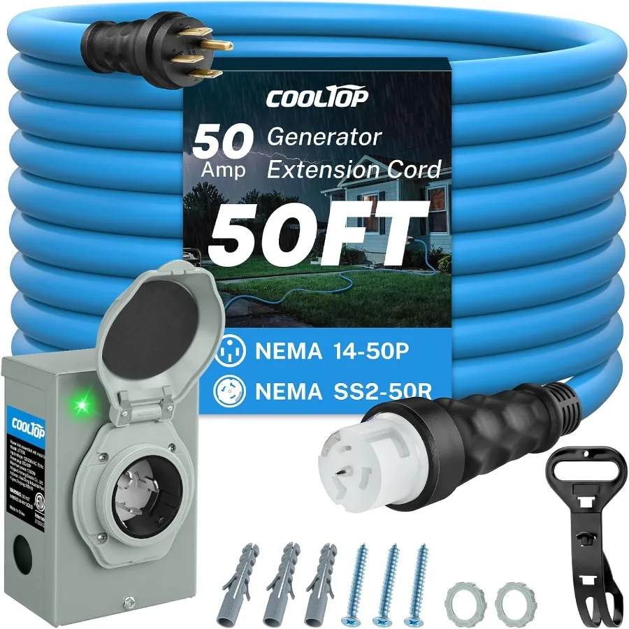 Outdoor Power Inlet Box - 50 Amp Generator Cord and Power