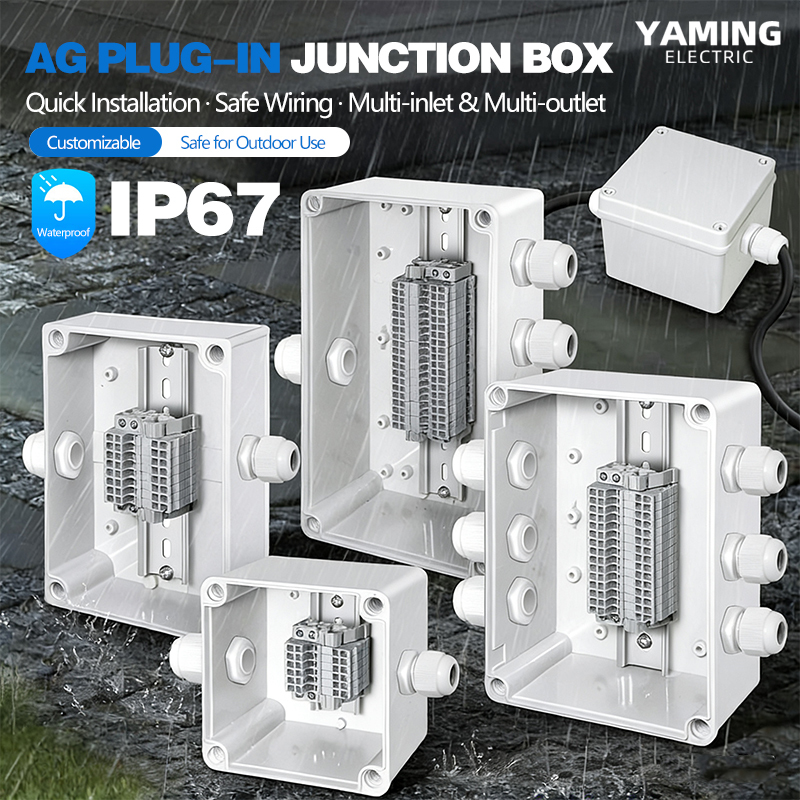 Outdoor Power Inlet Box - Waterproof Junction Box With Plug-in Terminal