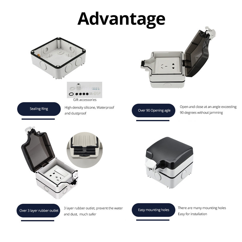 Wallpad IP66 Dustproof Waterpr - огляд і ціна Outdoor Power Outlet