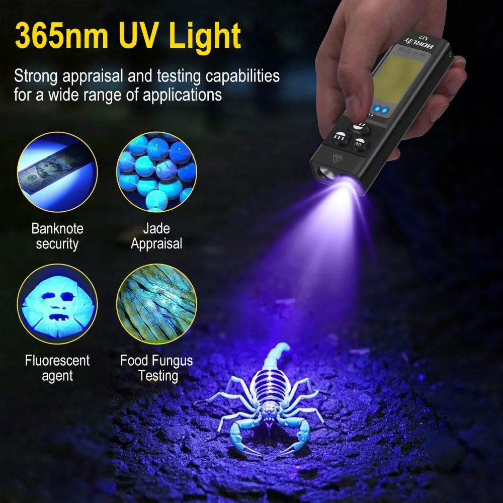 BORUiT U7 UV LED EDC Flashligh - огляд і ціна Outdoor Power Bank