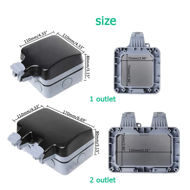 EU KR Outdoor Wall Waterproof  - огляд і ціна Outdoor Power Inlet Box