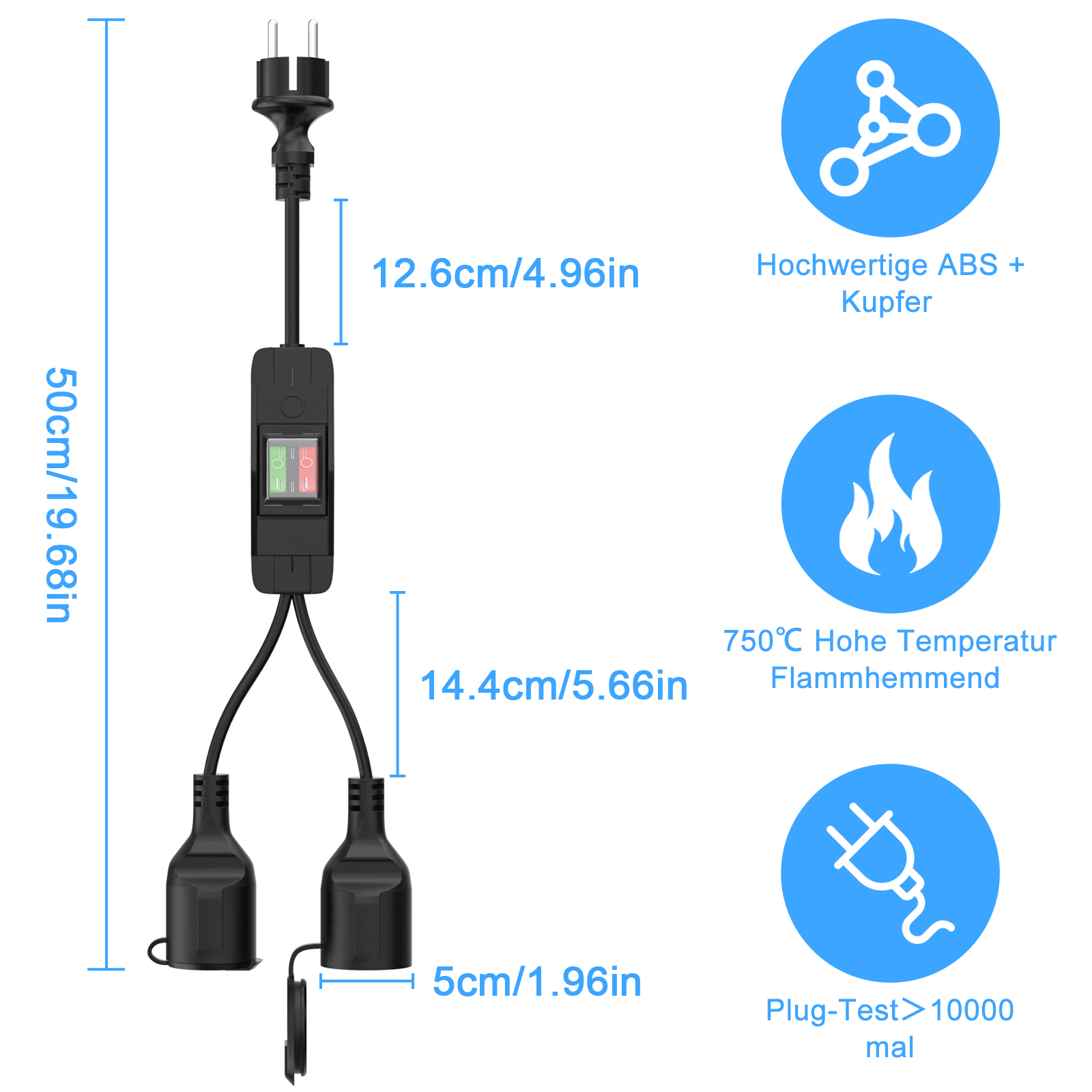 Double Plug Extension Cable 2  - огляд і ціна Outdoor Power Inlet Box