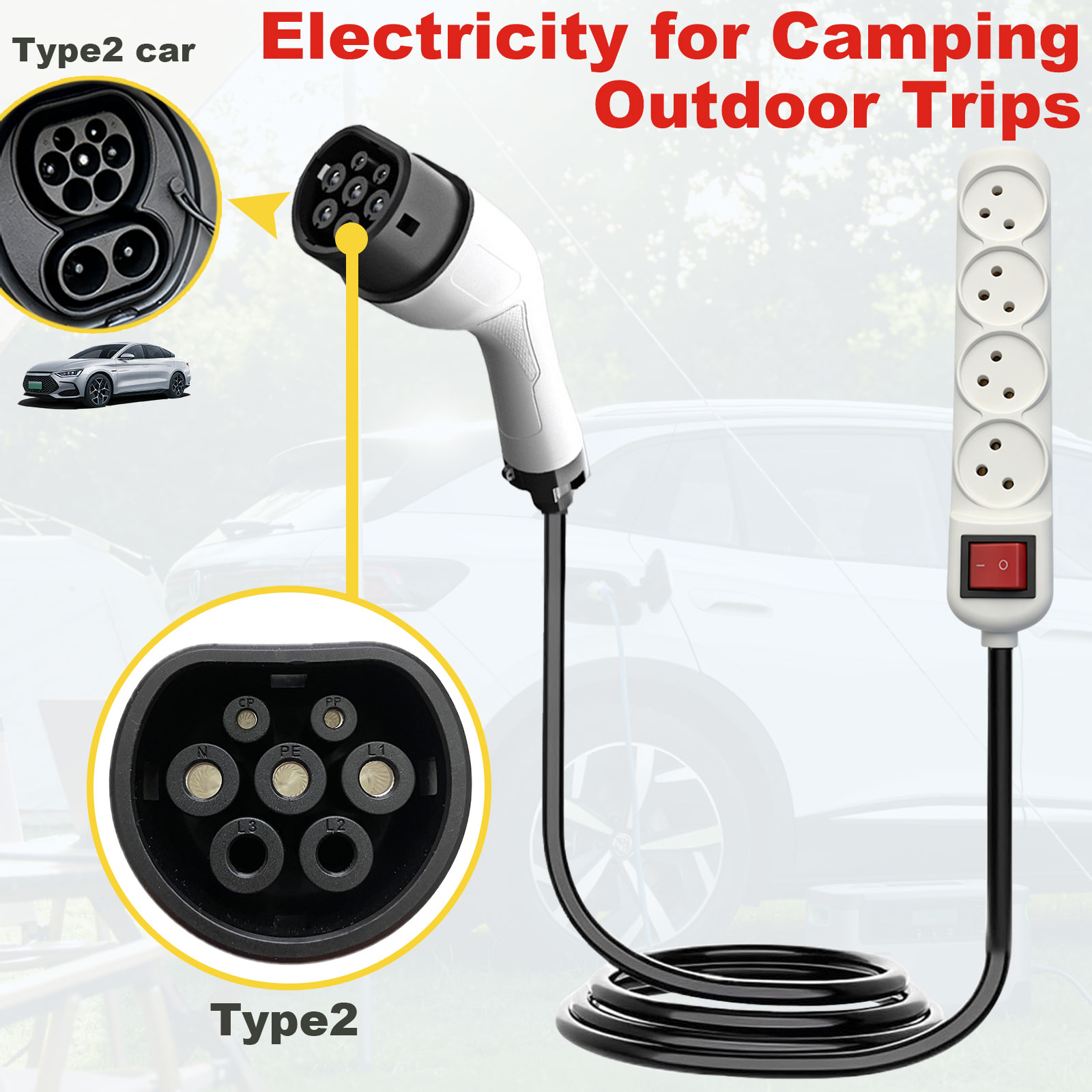 Type2 V2L Discharge Adapter Is - огляд і ціна Outdoor Power Outlet