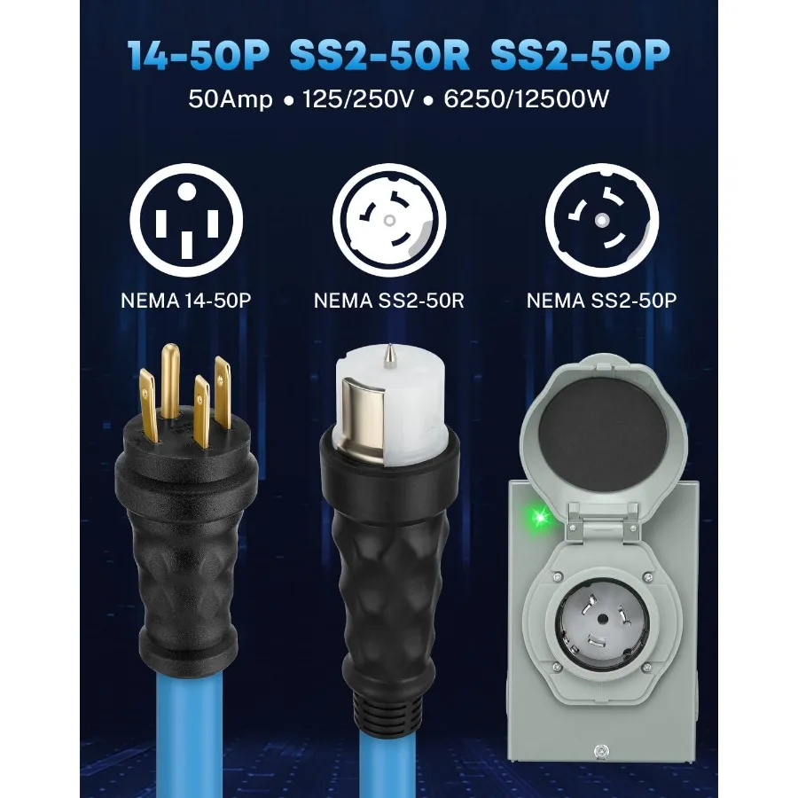 50 Amp Generator Cord and Powe - огляд і ціна Outdoor Power Inlet Box