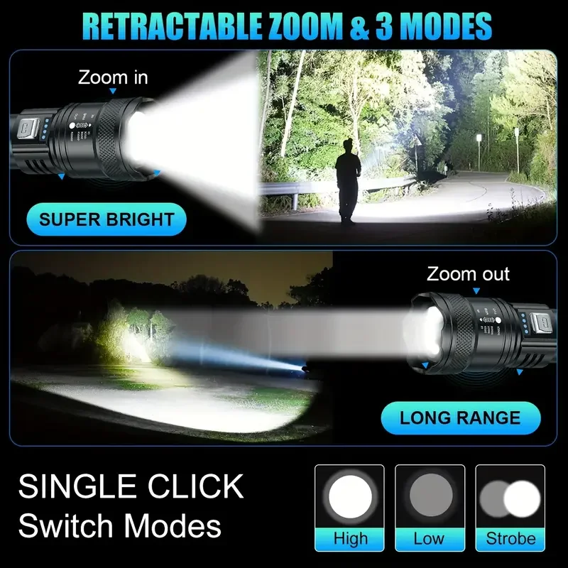 Tactical LED Flashlight 2000LM - огляд і ціна Outdoor Power Bank