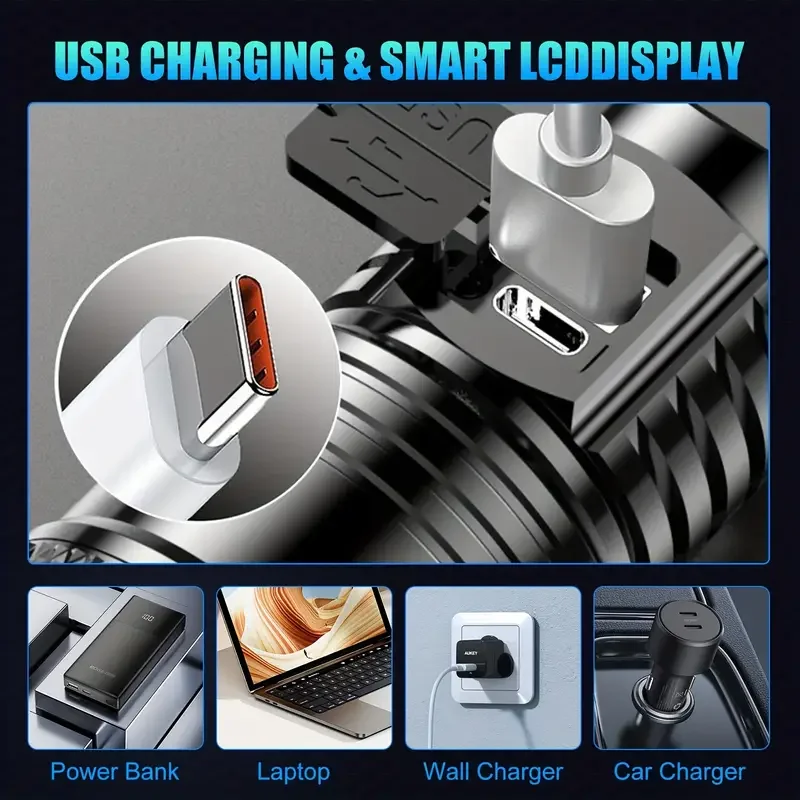 Tactical LED Flashlight 2000LM - огляд і ціна Outdoor Power Bank