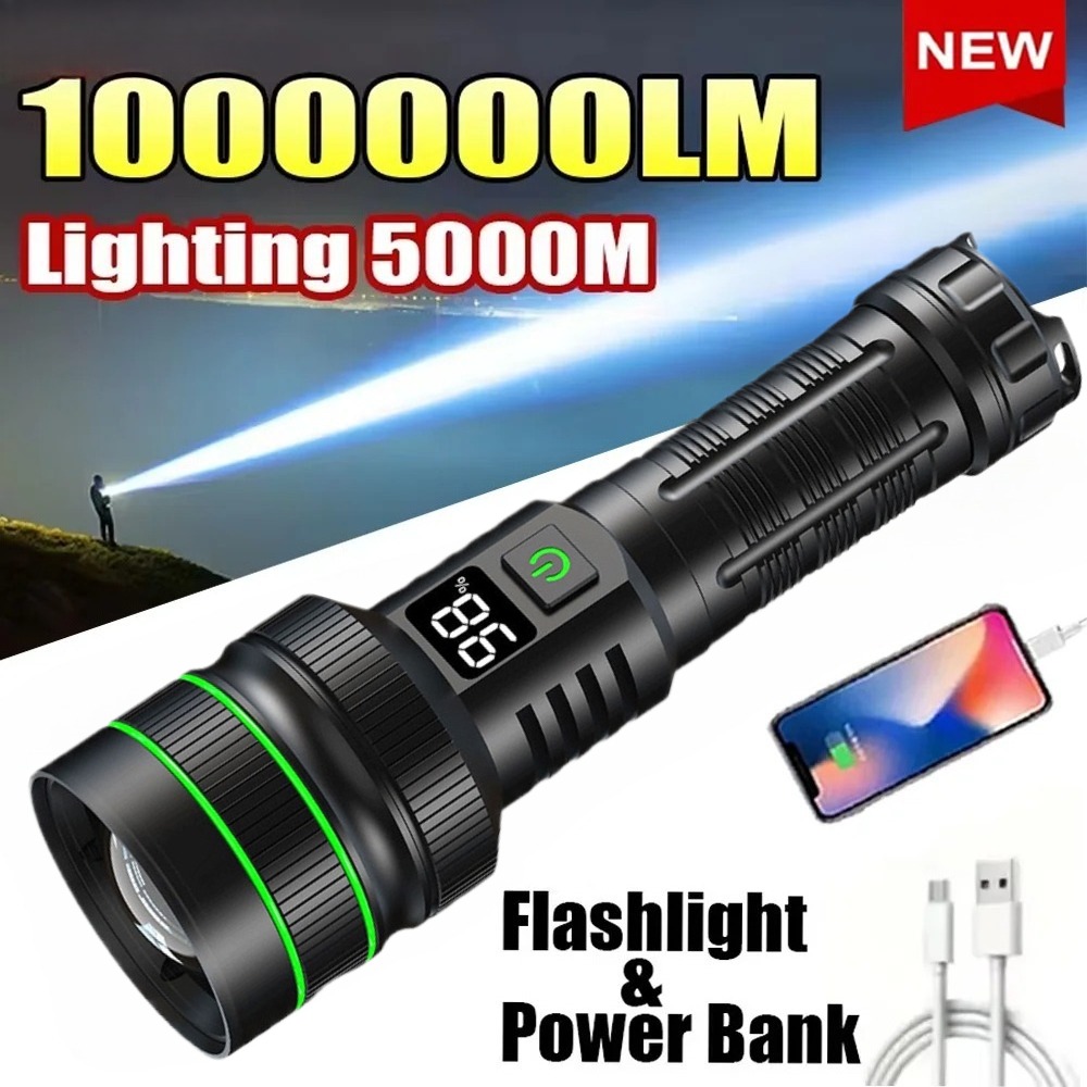 Powerful LED Flashlight Zoomab - огляд і ціна Outdoor Power Bank