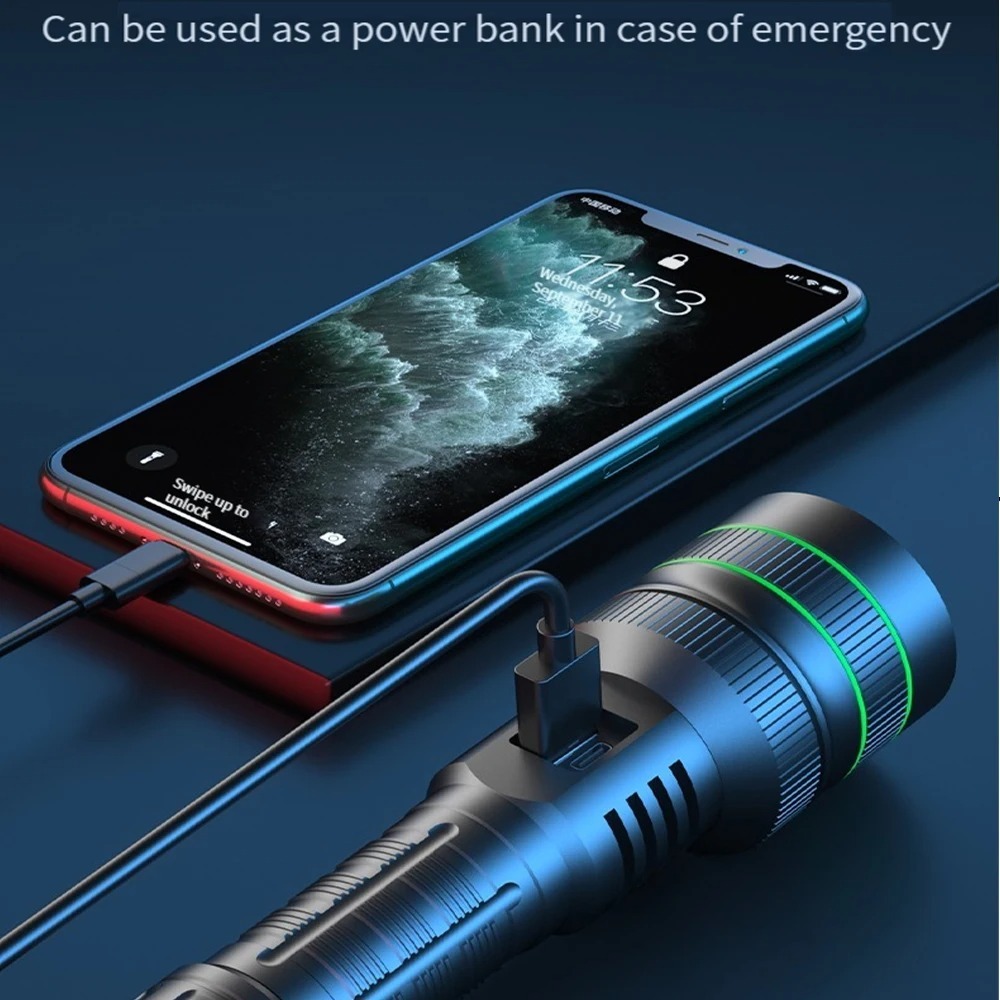 Powerful LED Flashlight Zoomab - огляд і ціна Outdoor Power Bank