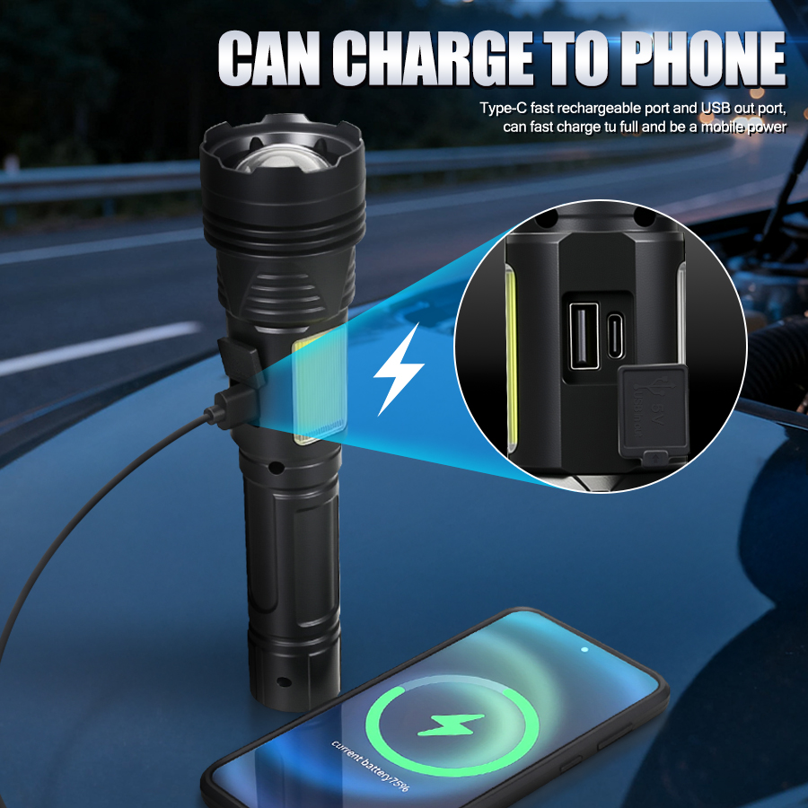 Powerful LED Handheld Flashlig - огляд і ціна Outdoor Power Bank